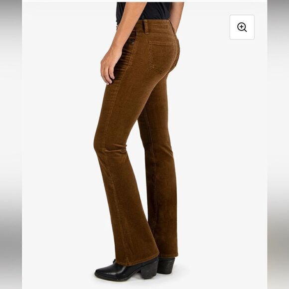 Kut From The Kloth Karen Stretch Baby Bootcut Corduroy Cognac, Size 14, NWT - Picture 2 of 9